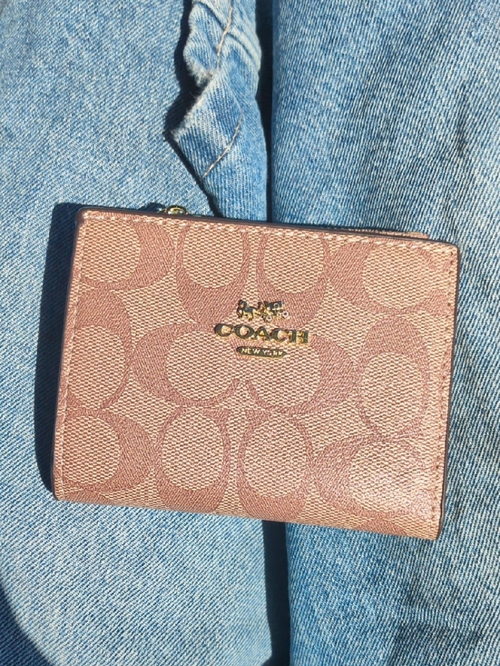 Coach Handbags - Coach Signature Compact Wallet in Dusty Pink